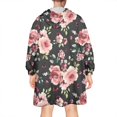 thumbnail image 2 of Wearable Oversized Blanket,Pioneer Flower Floral Print Pattern Wearable Blanket Hoodie for Adults,Cozy Hooded Blankets with Super Pockets,Super Warm Fuzzy Pullover for Women & Men, 2 of 6
