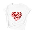thumbnail image 2 of YLHFASHION T-Shirts de la Saint-Valentin pour Femmes 2025 Col Rond Manches Courtes T-Shirts Mode Imprimé Cœur jusqu'à 50 % de Réduction T-shirt Manches Courtes pour Femmes, 2 of 5