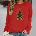 thumbnail image 5 of Busydd Christmas Shirts for Women Trendy Holiday Graphic Long Sleeve Sweatshirt for Women Comfy Cotton Round Neck Womens Sweatshirts M, 5 of 6