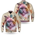 thumbnail image 3 of Ragdoll Portrait Watercolor Vintage Retro Styles All Over Print 3D Baseball Jacket Cat Lover Kitten Owner Gifts Idea Bomber Jacket Softball - 00001, 3 of 6