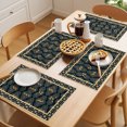 thumbnail image 5 of Boho Floral Placemats Set of 12 Geometric Ethnic Tribe Botanical Place Mats Indoor Wipeable Table Mats Washable Cloth Dining Table Placemats for Kitchen Holiday Party Home Decor 13x19 Inch, 5 of 9