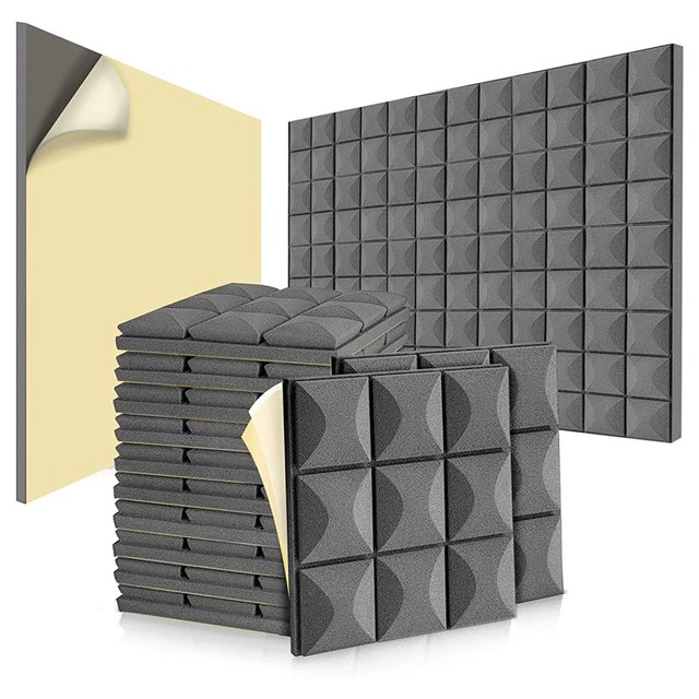 24 Pack Mushroom Acoustic Foam Panels, SelfAdhesive Acoustic Foam Panels,Absorbs Noise