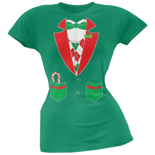 Costume de Smoking de Noël Vert Doux T-Shirt Junior
