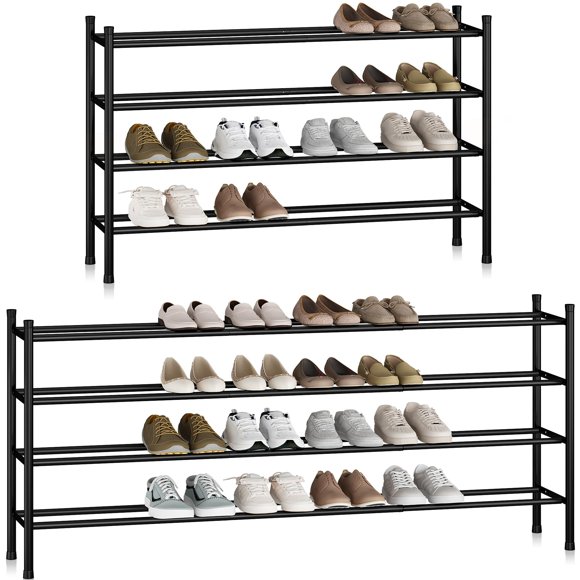 Zapatero extensible de metal de 4 niveles STORAGE MANIAC, 61-121 cm