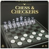 Clear Chess and Checkers Set with Glass Gameboard, for Adults and Kids Ages 8 and up