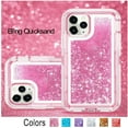 thumbnail image 5 of iPhone 14Plus Case 6.7 Inch ，Sparkle Floating Liquid Quicksand Bling Sequin Glitter 3 in 1 Shockproof Hard PC Bumper Durable Full Body Protective Girls Women, 5 of 6