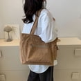 thumbnail image 2 of MUSOIE Corduroy Tote Bag for Women Zipper Tote Bag with Pocket Large Capacity Shoulder Bag, 2 of 4