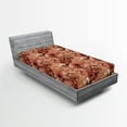 thumbnail image 2 of Ambesonne Flower Fitted Sheet, Vintage Pattern Nostalgic, Twin Size, Dried Rose Amber Redwood, 2 of 5
