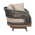 thumbnail image 3 of Kimi 33 Inch Outdoor Patio Swivel Accent Chair- Olefin- Gray Woven Rope, 3 of 5