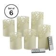 thumbnail image 3 of LED Candles with Remote Control – Set of 6 Realistic Flameless Pillar Lights with Lace Details and Vanilla Scented Wax – Home DÃ©cor by Lavish Home, 3 of 8