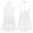 thumbnail image 1 of TiaoBug Robe Justaucorps Sans Manches à Col Halter en Maille pour Filles, Robe de Danse Ballet Ballerine Ivoire 10, 1 of 5