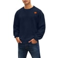 thumbnail image 1 of Ceisia Men's Relaxed Fit Long Sleeve Crew Neck Jacquard Sweatshirt with Shoulder Patch Navy XXXL Gifts, 1 of 2
