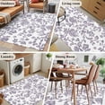 thumbnail image 6 of Pastoral Flowers Washable Area Rug 3 x 5 ft Vintage Lavender Flower Farmhouse Plant , Soft Non Slip Rugs Stain Repellent Indoor Felt Carpet for Living Dining Room Bedroom Home Office, 6 of 9