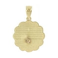 thumbnail image 3 of 14k Tricolor Gold, Mi Bautizo Baptism Christening Medal Pendant Religious Charm Round 15mm, 3 of 6
