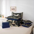 thumbnail image 6 of Erosebridal Unicorn Girls 7pcs Bedding Comforter Set,Rustic Botanical Flower Vintage Floral Queen Bedding Sets For Kids,Reversible Navy Blue, 6 of 7