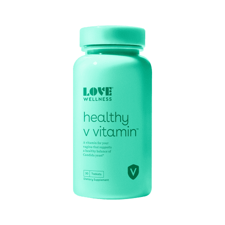 Love Wellness, Healthy V Vitamin, 30 Tablets - Supports Immunity, Vaginal Health & Gut Health, Maintains Ph, Coconut Oil, Grapefruit, Folic Acid & Turmeric Provide Healthy Candida Cleanse
