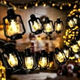 thumbnail image 7 of 20ft 40 LED Black Lantern String Lights Mini Kerosene Lamp for Indoor Outdoor Patio Garden Holiday Home Ramadan Wedding Party Christmas Tree New Year Decorations (Warm White Light), 7 of 7