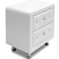 thumbnail image 3 of Baxton Studio Stella Crystal Tufted White Upholstered Modern Nightstand, 3 of 8