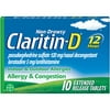 Claritin-D Allergy Medicine, 12 Hour Non-Drowsy Allergy & Nasal Congestion Tablet, 10 Ct