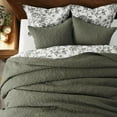 thumbnail image 2 of EVERGRACE 100% Cotton Paisley Quilt Set, King Size 3 Piece Set – Prewashed Lightweight Bedspread with 2 Shams, Soft & Breathable Matelasse Coverlet for All-Season Comfort, Olive Green, 2 of 8