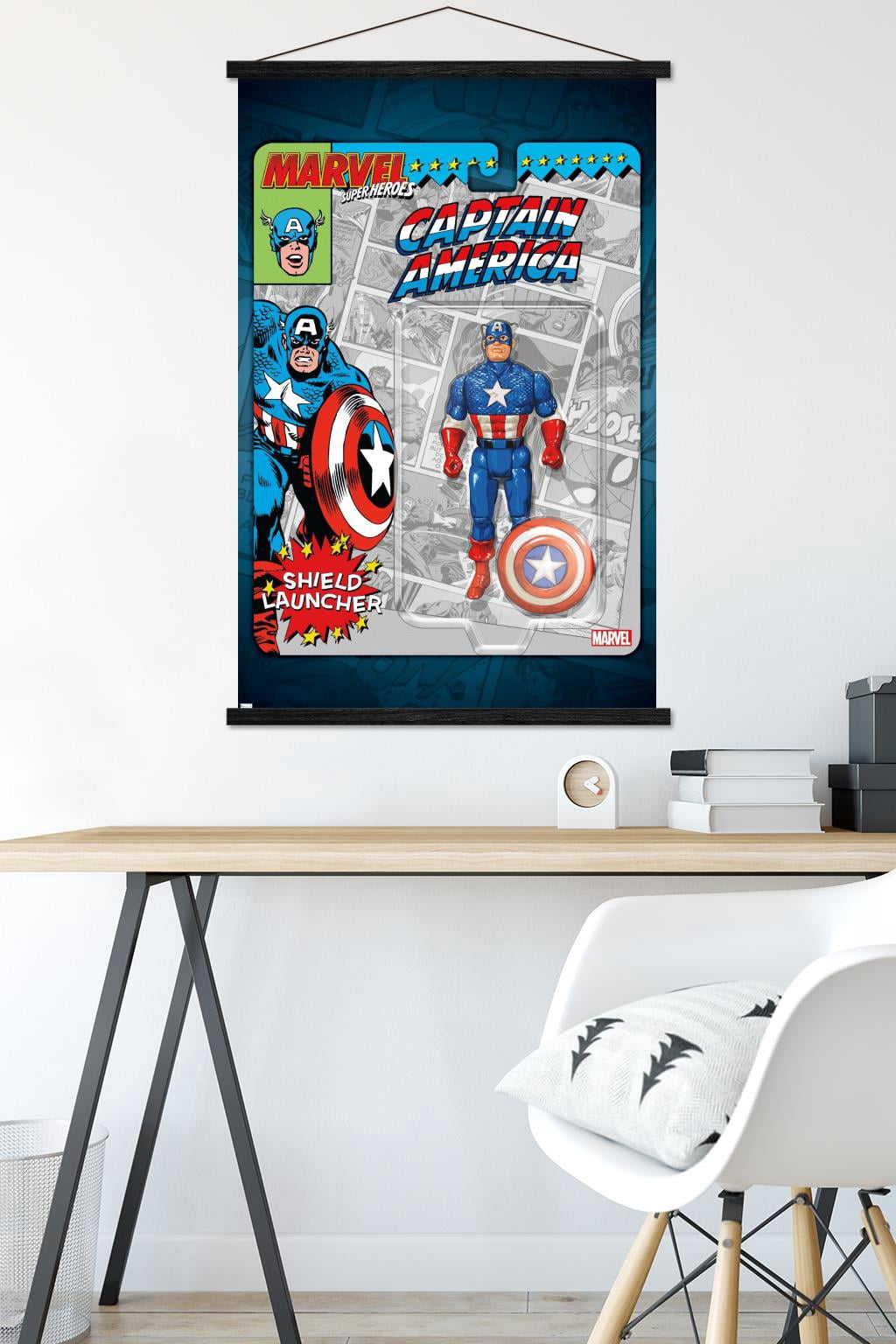 Marvel Toy Vault - Captain America Wall Poster with Magnetic Frame, 22.375" x 34"