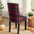 thumbnail image 6 of TSOVTHRID Red Plaid Print 5 Pcs Tablecloth and Chair Covers Set Stretch Washable Table Cover and Seat Protector Slipcovers for Dining Room Kitchen Party (Rectangle, 82 x 55 Inch), 6 of 7