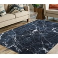 thumbnail image 5 of Marble Black 5 ft. x 7 ft. Machine Washable Abstract Indoor Area Rug, 5 of 5