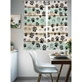 thumbnail image 4 of Sage Green Beige Farmhouse Sheer Curtains 63 Inch Length 2 Panels Set, Black Dog Paw Vintage Wooden Voile Window Treatment Rod Pocket Curtains Sheers Drapes for Bedroom/Living Room/Kitchen 52x"63"x2, 4 of 7