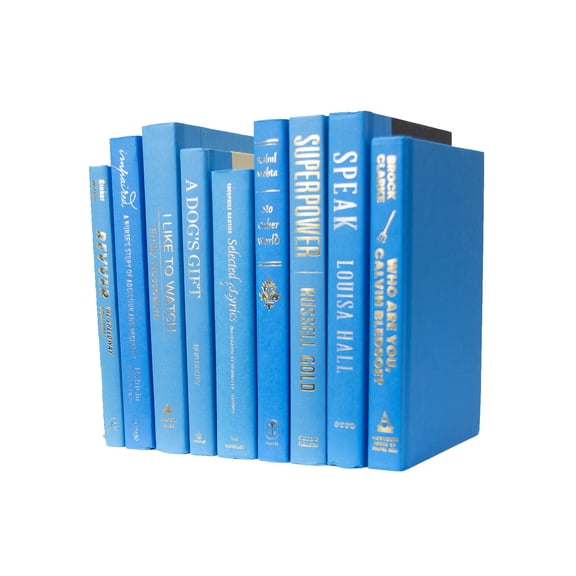 Pen & Willow Blue Decorative Books - Real shelf-ready book bundles for home or office decor, weddings or staging.