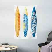 Surf Decor Wall Hanging Tapestry, Ornate Colorful Surfboards Vocation Fun Water Sports Moving Waves Lifestyle Art, Bedroom Living Room Dorm Accessories, 40 X 60 Inches, by Ambesonne