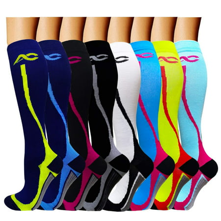 Compression Socks (8 pairs) For Women & Men 15-20mmHg - Best Medical,Running,Nursing,Hiking,Recovery & Flight Socks A - Color 11 L/XL (US Women11 - 15.5/US Men10 - (Best Waterproof Socks For Hiking)