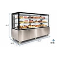 thumbnail image 2 of NSF 71 in Commercial Bakery Cake Display Refrigerator, 22.2 cu.ft  Large Refrigerated Pastry & Dessert Showcase, Glass Merchandiser with LED Lighting, Stainless Steel, 115V, 2 of 7