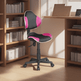 thumbnail image 4 of JJS Home Office Low Back Computer Executive Chair, Ergonomic Mesh Chair with Extra Large Base and Pads, Black/Pink, 4 of 6