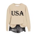 thumbnail image 7 of Girl's Sweatshirts Love Letter Graphic Cotton Drop Shoulder Long Sleeve Crewneck Pullover Kids Valentines Blouse, 7 of 7
