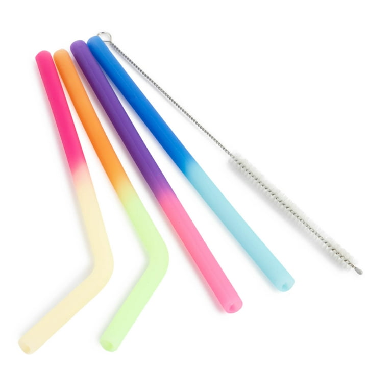 Set 6 Silicone Short Straws, Asst Colors - Duluth Kitchen Co