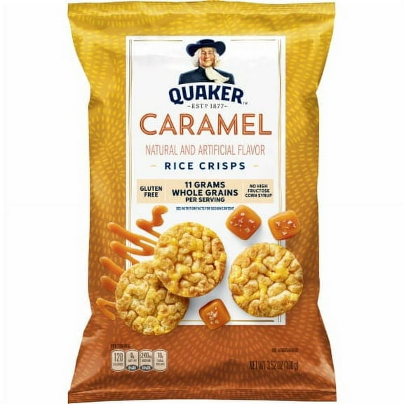 Quaker Caramel Flavor Popped Rice Crisps ,1PACK