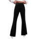 thumbnail image 1 of Gibobby pantalones de mujer de vestir Pantalones de terciopelo para mujer, cintura alta, pierna ancha, elásticos, cintura elástica, pantalones con frontal (Negro, XL), 1 of 5