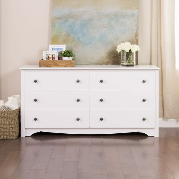 Prepac Monterey 6 Drawer Dresser White Walmart Com Walmart Com