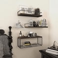 thumbnail image 3 of Estante de pared para sala de estar, baño, estante de almacenamiento de pared, estante colgante, canasta de almacenamiento de hierro, estante flotante, partición de madera maciza, 3 of 3