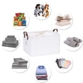 thumbnail image 4 of Hinwo 8.3 Gal./33.2 Qt./31.5 L Canvas Storage Bins, Rectangle Storage Baskets, Storage Cubes with Totes, Drawstring Closure, 16.5 x 11.8 x 9.8 Inches, 2-Pack, White, 4 of 7