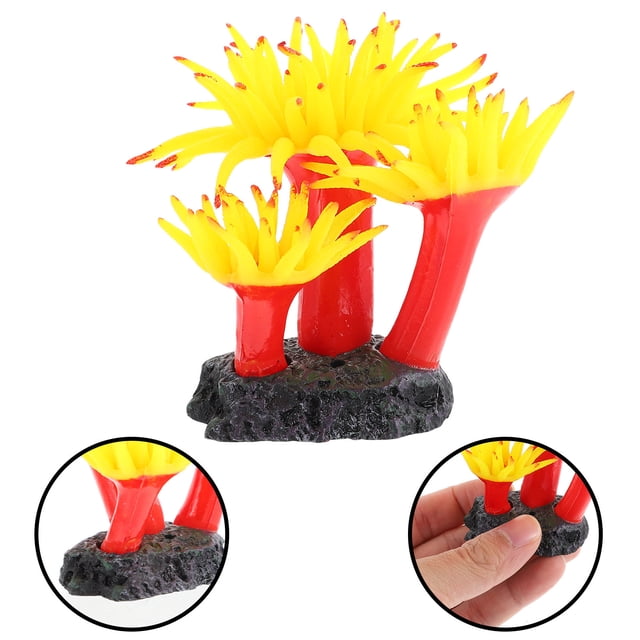 Toddmomy Yellow Artificial Plastic Plant for Fish Tank Landscape and Home Aquarium