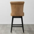 thumbnail image 2 of CHITA Swivel Counter Height Bar Stools with Fabric,26 inch Set of 2,Faux Leather in Cognac Brown, 2 of 9
