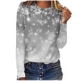 thumbnail image 2 of Économies de Rentrée Scolaire! Aqestyerly Haut de Noël pour Femmes Liquidation Mode T-Shirt Décontracté à Manches Longues Col Rond Imprimé Blouse Tops, 2 of 5