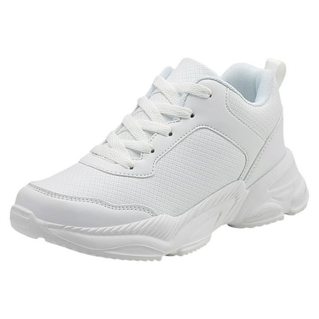 

CZHGKM Womens Sport Shoes Women Sports Shoes Solid Color Simple Fashionable New Pattern Flat Bottomed Lightweight and Comfortable Lace Up Casual Shoes White 38