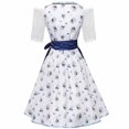 thumbnail image 5 of LEKODE oktoberfest outfits women dirndl dress Bavarian Dress tracht dress Womens Dress Germany Short Sleeve Dirndlbluse Dress Stage Performance Dress Blue L, 5 of 9
