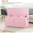 thumbnail image 6 of YSNW Storage Chest, 39 inches Chest Box Organizer with 2 Safety Hinges, Wooden Entryway Shoe Organizer Storage Bench, Pink, 6 of 9