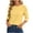 Yellow, variant on Tops for Women 3/4 Sleeve Crew Neck Casual Pullover Sweatshirt