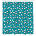 thumbnail image 3 of Ambesonne Summer Shower Curtain, Holiday Beach with Umbrellas, 69"Wx70"L, Petrol Blue Coral Cream, 3 of 3