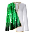 thumbnail image 4 of Wolfast Blouse Décontractée à Manches Longues Imprimée pour Femmes, Col en V, Ourlet Asymétrique, Amincissant, Vert, m, 4 of 5