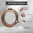 thumbnail image 3 of Inanosa 8" Antique Wall Mounted Premium Aluminium and Steel Alloy Vintage Ship's Porthole Window | Glassed Porthole | Pirate's Maritime Nautical Themed Decor - 1 Pc, Copper Finish, 3 of 5